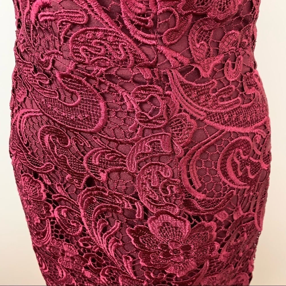 Dress The Population Red Berry Lace Mini Dress S - Picture 3 of 16